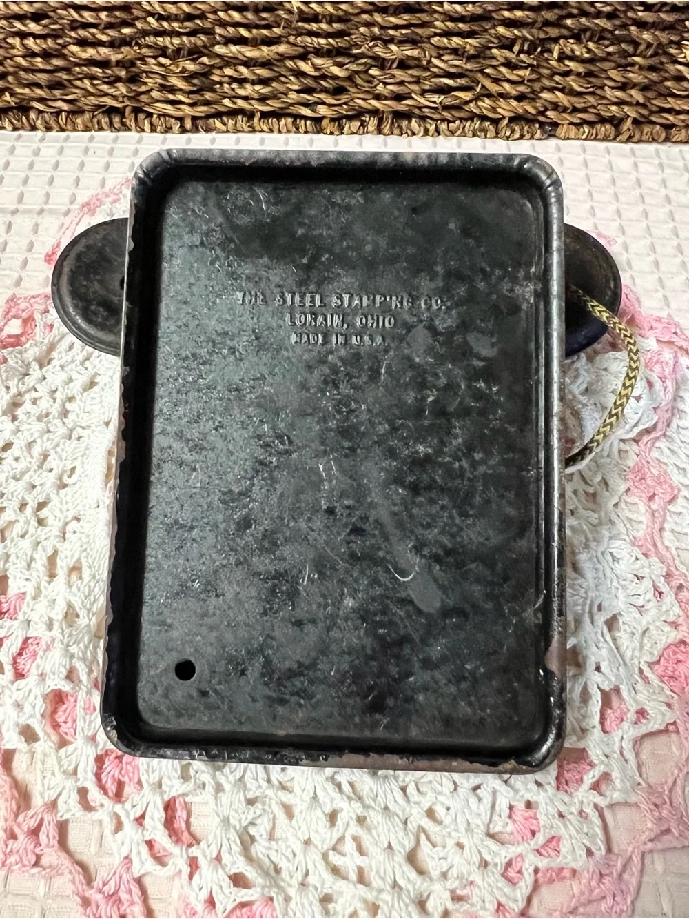 Vintage 1940s Steel Stamping Co. Black Metal Toy Rotary Telephone – Rare